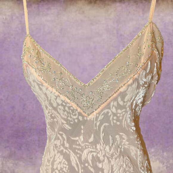 Rare Victoria's Secret silk/rayon sheer crushed velvet gown - Picture 3 of 8